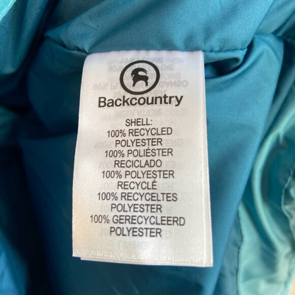 NWT Backcountry Fjord Blue Raglan Allied Down Jacket - Picture 6 of 9